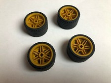 Lego 4 x Reifen Pearl Gold