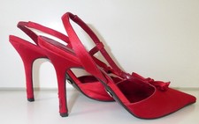 Ausgefallene Buffalo High Heels Pumps, Slingpumps getragen Sammler, well worn