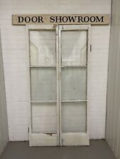 Aufgewonnene französische Einzelplatte Glas Holz Doppeltüren 2065 oder 2060 x 1035 mm