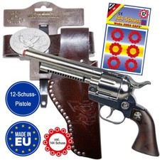Cowboy Gürtel 95-135 cm Braun mit Western-Pistole inkl. 144 Schuss-Munition 