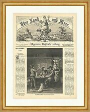 Ein Freund der Plastik Schnitzer Wirtshaus Stammtisch Figuren Holzstich E 2463