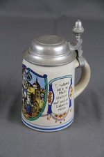 Krug Bierkrug Steinkrug Post Postkutsche Jugendstil um 1900 