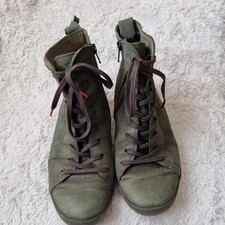 Think Damen Stiefeletten Boots Gr. 40 Echtleder Grün