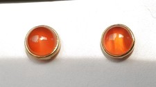 SCHMUCK-STCK Ohrringe Carneol Karneol orange SILBER CABOCHON Stecker rund