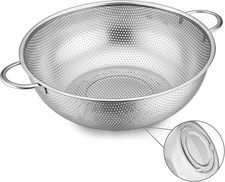 Herogo Sieb 28cm, Edelstahl Küchensieb Seiher mit Griff, Mikroperforiertes