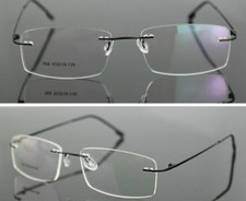 Herren Titanlegierung Randlos Brillengestelle Rx Brille Rahmen Leicht Rahmenlos