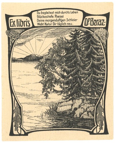 Exlibris jugendstil landschaft - jugendstil,