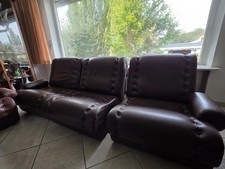 Hochwertige Couchgarnitur Leder 7-sitzig braun guter Zustand