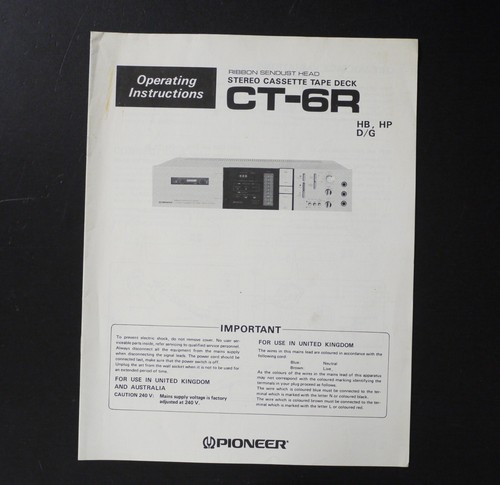 Original pioneer 6r - pioneer, ct-6r