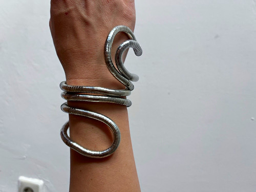 Silberfarbener metall armreif - silberfarbener, metall-armreif