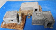 1:72 - 87, 3 kleine unbemalt, Betonbunker WWII, West, Ost + Atlantikwall Diorama