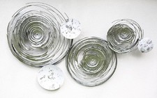 74965 Wandobjekt Wand Relief Objekt Circles 6 x 94 x 56cm Metall Silber Weiß