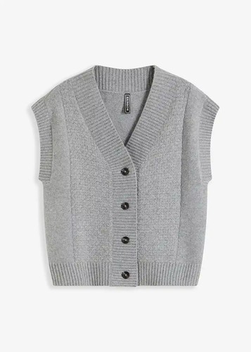Strickweste mit zopfmuster - strickweste, gr