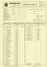 Datenblatt Einstelldaten Solex