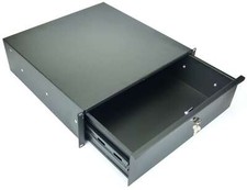 3 HE 19" Rackschublade 45 cm tief mit Vollauszug & Schloss Schublade TEGO PROFI