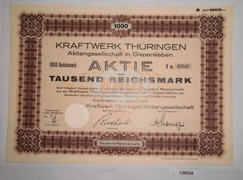 100 reichsmark aktie kraftwerk - 100,