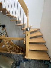 treppenstufen holz Buche Massiv   Mit Edelstahl Geländer