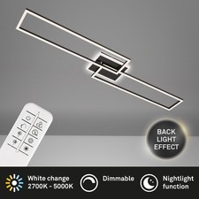 LED Deckenleuchte Wandleuchte Dimmbar Fernbedienung CCT 40W schwarz Briloner