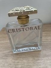 LEERES CRISTOBAL BALENCIAGA GLAS 100 ml FLASCHE GOLDDECKEL SAMMLERSTÜCK