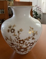 Heinrich H&G Selb Vase Golddekor Blumen Porzellan Vintage Bauchvase Blumenvase