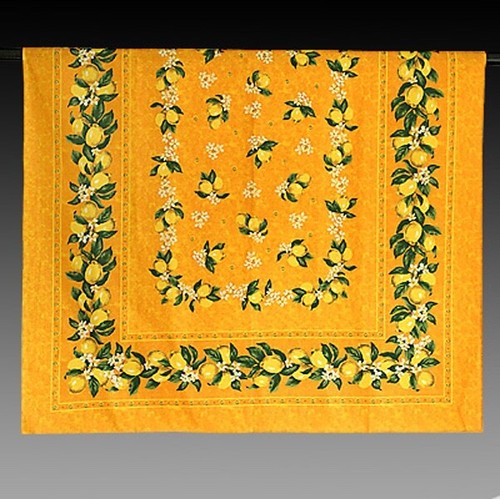 Tischdecke gelb mit zitronen - gelb,