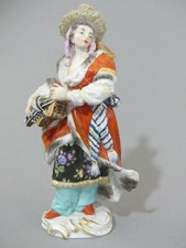 ⚔ Meissen Malabarin mit Drehleier + Vogelkäfig Figur 67036 TOP 1.Wahl  H.17,2cm 