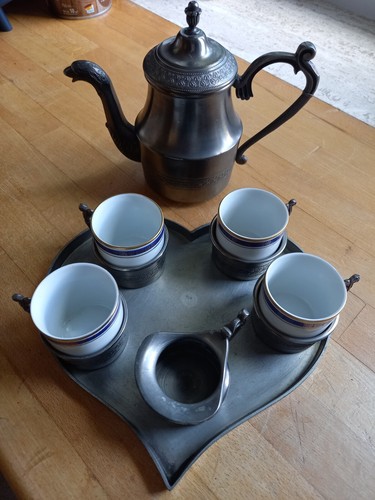 Mokka set aus zinn und - mokka-set,