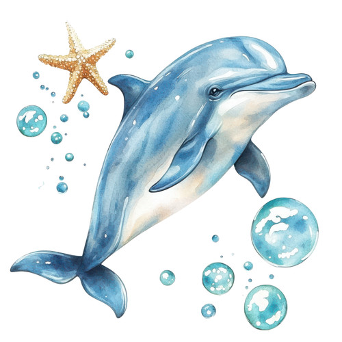 Wandtattoo aufkleber delphin - wandtattoo,