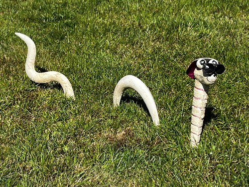 Gartenwurm teilig versch - gartenwurm, 3-teilig,