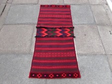 Vintage Handmade Traditionell Orientalisch Baumwolle Rot Pink Kelim Sattel Bag