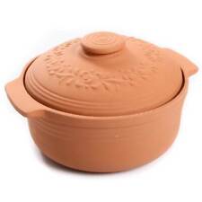 Keramiktopf 4L Rund Thermo Topf Steingut Bräter Dampf Garer Tontopf Terrakotta