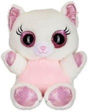 Plüsch Katze Lashy Weiß Rosa