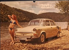 Großer Auto-Wandkalender 2026
