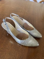 DAMEN PUMPS SANDALE LEDER GLITZER 37 ABSATZ 6cm BRUNATE ITALIEN LEDERGEFÜTTERT