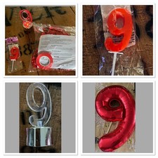 Kinder Geburtstag Party Kerze LED Farbwechsel Folienballon 9 rot