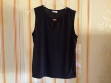 Lascana Damen Shirt schwarz ohne Ärmel Gr. 36/38