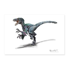 T-Rex World Deinonychus Coloriert Poster 60x40 cm, One size, Weiß