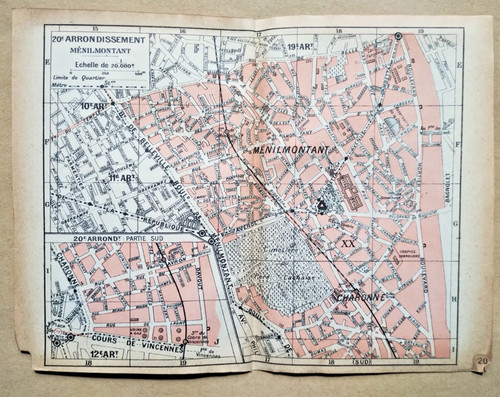 Antike karte von paris - karte,
