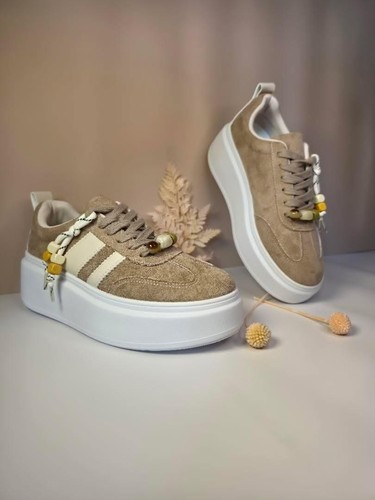 Damen plateau sneaker beige - sneaker,