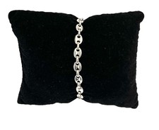 925/- Sterlingsilber Armband, Bohnen, 18,5 cm lang, 5 mm breit.