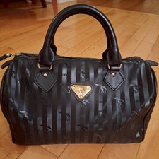 Vintage Maison Mollerus MM Handtasche Swiss Bowlingtasche Schwarz