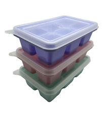 3x Eiswürfelform Silikon -Eiswürfel Behälter Mit Deckel Stapelbar 6Loch Pastel