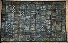 Wandbehang Wandteppich Indien Patchwork Rajasthan Handarbeit 180 x 120 cm Brokat