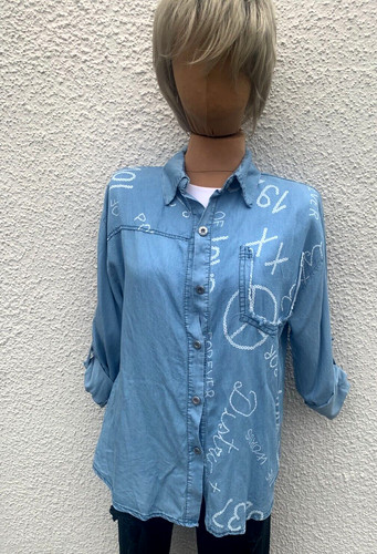 Lyocell jeans bluse - jeans,