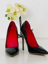 Damen Pumps Schwarz Lack Rote