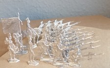 Zinnfiguren, 24 Preuß. Musketiere im Karree, 1812-15, blank, geputzt & komplett