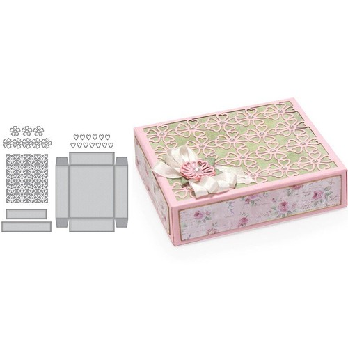 Stanzschablone blumen box - blumen,