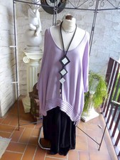 5031 BARBARA SPEER Pulli lila Feinstrick unten Bänder zum enger ziehen, Gr. 2