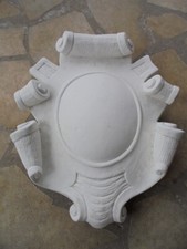 Steinfigur Wappen Fassadenstuck Stuck 68 cm Gartenfigur Gartendekoration Relief