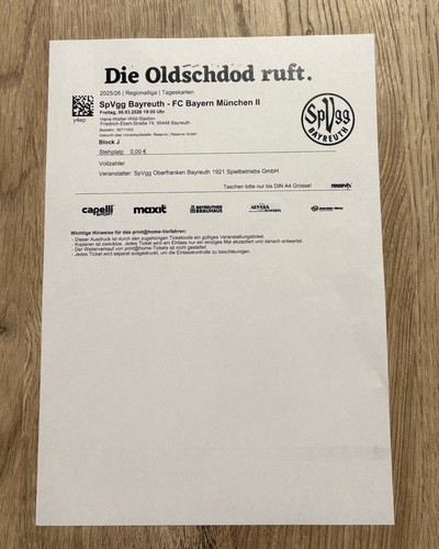 Sammler ticket spvgg bayreuth - sammler,